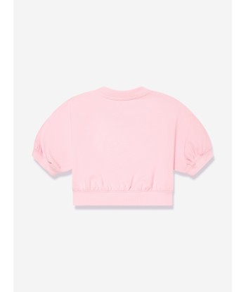 Fendi Girls Cropped Logo Sweatshirt in Pink Profitez des Offres !