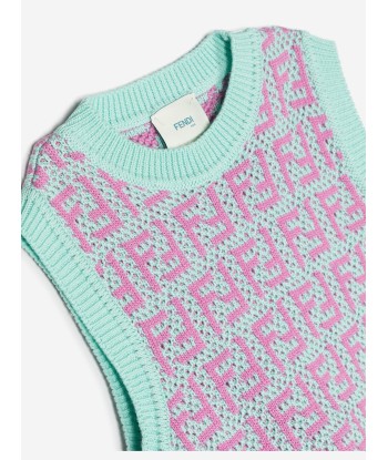 Fendi Girls Crochet Knit Sweater Vest in Multicolour Amélioration de cerveau avec