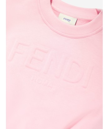 Fendi Girls Cropped Logo Sweatshirt in Pink Profitez des Offres !