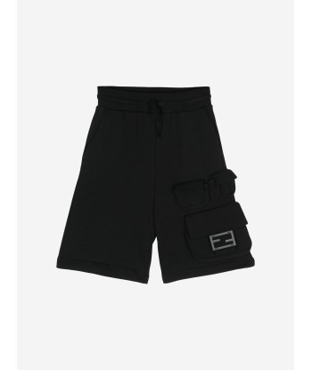 Fendi Boys FF Cargo Shorts in Black acheter en ligne