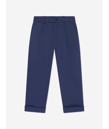 Fendi Boys Gabardine Stretch Trousers in Navy JUSQU'A -70%! 