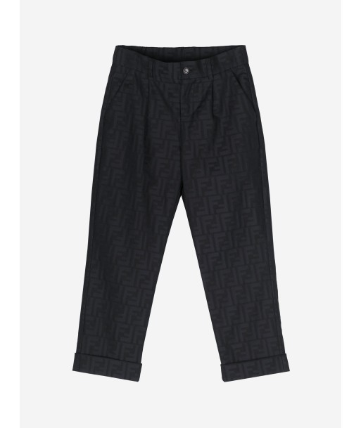 Fendi Boys FF Jacquard Trousers in Navy Les magasins à Paris et en Île-de-France