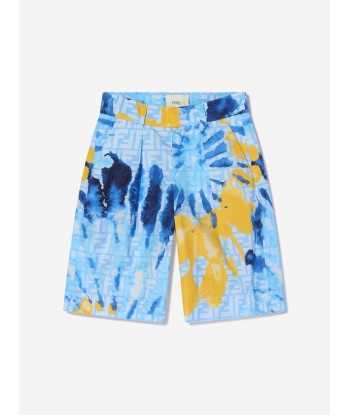 Fendi Boys Tie Dye Shorts in Blue paiement sécurisé