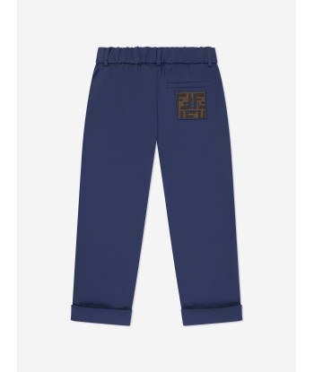 Fendi Boys Gabardine Stretch Trousers in Navy JUSQU'A -70%! 