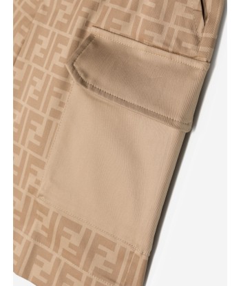 Fendi Boys FF Logo Shorts in Beige sélection de produits