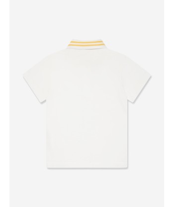 Fendi Boys Logo Polo Shirt in White À commander