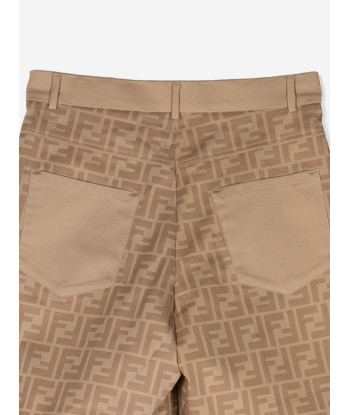 Fendi Boys FF Logo Shorts in Beige sélection de produits