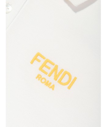 Fendi Boys Logo Polo Shirt in White À commander