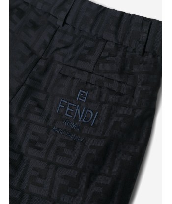 Fendi Boys FF Jacquard Trousers in Navy Les magasins à Paris et en Île-de-France