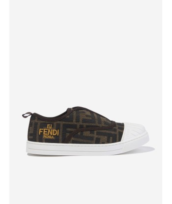 Fendi Kids FF Logo Trainers in Brown 2 - 3 jours ouvrés.