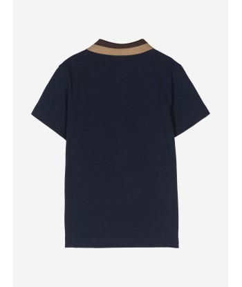 Fendi Boys FF Logo Polo Shirt in Navy rembourrage situé sous