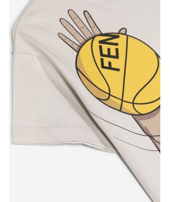 Fendi Boys Basketball T-Shirt in Ivory Amélioration de cerveau avec