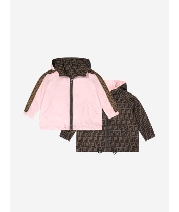 Fendi Girls FF Logo Reversible Windbreaker in Pink du meilleur 