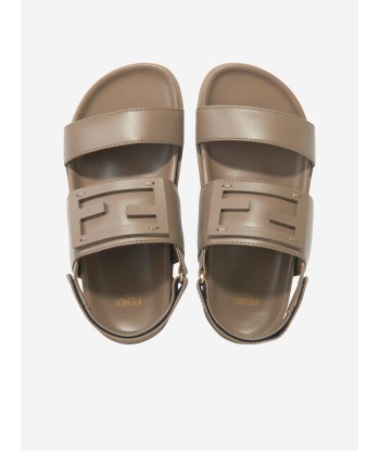 Fendi Kids Leather FF Logo Sandals in Beige 50-70% off 