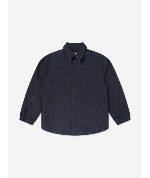 Fendi Kids FF Jacquard Shirt in Navy français