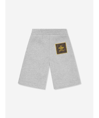 Fendi Boys Logo Bermuda Shorts in Grey Amélioration de cerveau avec