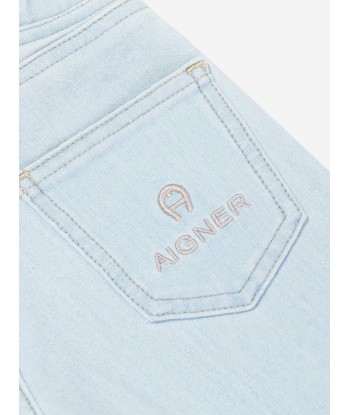 Aigner Girls Sweat Denim Trousers in Blue Fin de série