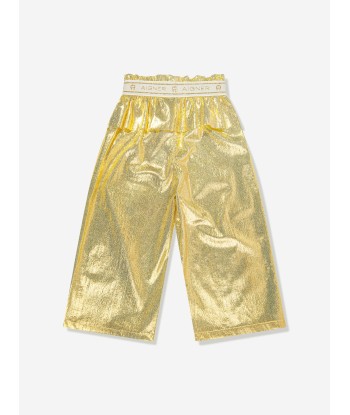 Aigner Girls Metallic Trousers in Gold basket pas cher