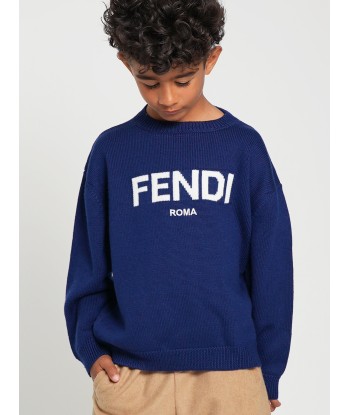 Fendi Kids Wool Knit Jumper in Navy chez Cornerstreet bien 