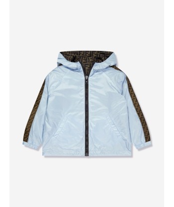 Fendi Kids FF Logo Reversible Windbreaker in Blue l'achat 