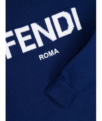 Fendi Kids Wool Knit Jumper in Navy chez Cornerstreet bien 