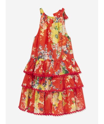 Zimmermann Girls Alight Tiered Halter Dress in Red Comparez et commandez 