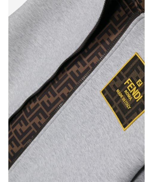 Fendi Kids FF Logo Zip Up Top in Grey JUSQU'A -70%! 