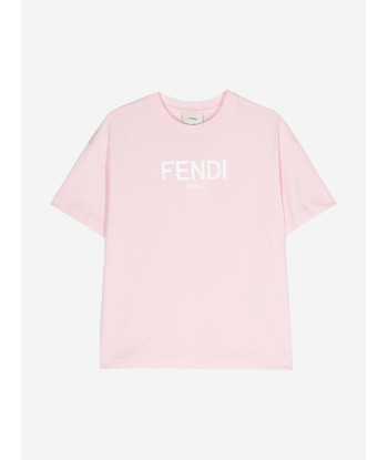 Fendi Kids Logo T-Shirt in Pink Venez découvrir notre 