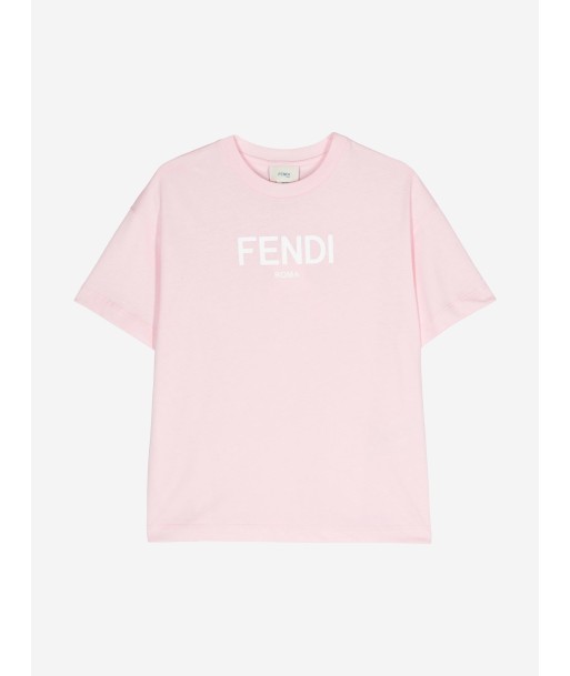 Fendi Kids Logo T-Shirt in Pink Venez découvrir notre 