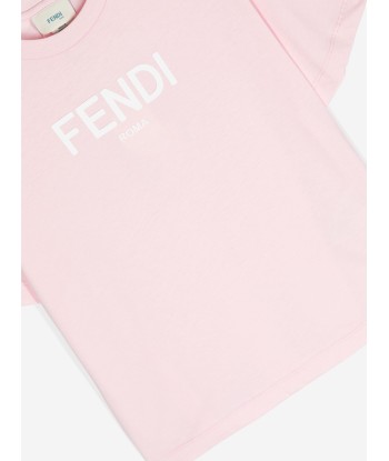 Fendi Kids Logo T-Shirt in Pink Venez découvrir notre 