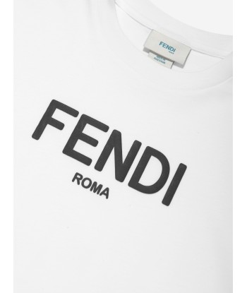 Fendi Kids Logo T-Shirt in White outlet