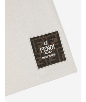 Fendi Kids Logo T-Shirt in Ivory 50% de réduction en Octobre 2024