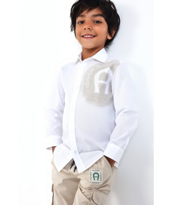 Aigner Boys Logo Print Shirt in White vente chaude votre 