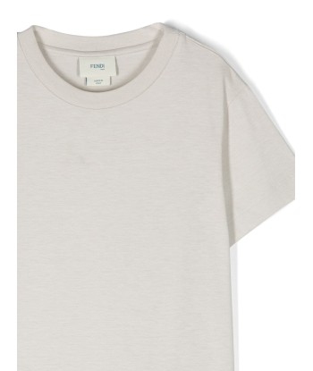 Fendi Kids Logo T-Shirt in Ivory 50% de réduction en Octobre 2024