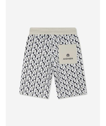 Aigner Boys Logo Bermuda Shorts in Grey acheter