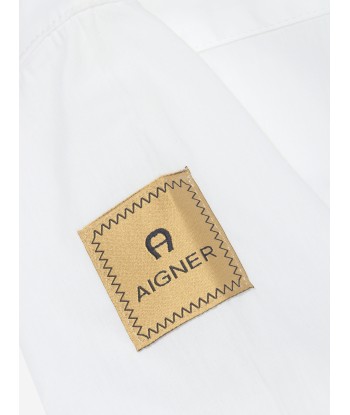 Aigner Boys Logo Print Shirt in White en linge