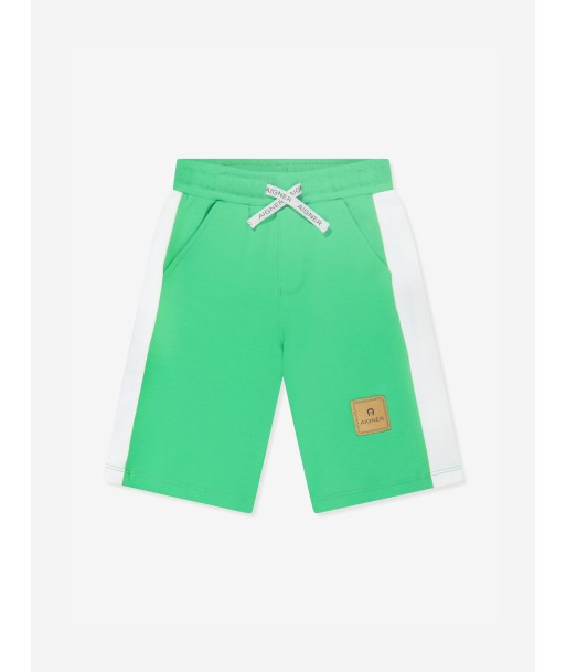 Aigner Boys Logo Bermuda Shorts in Green Livraison rapide