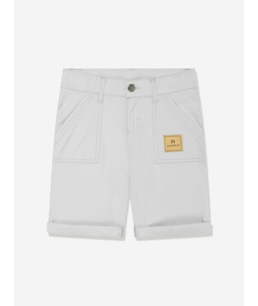 Aigner Boys Logo Badge Poplin Shorts in Grey 2 - 3 jours ouvrés.