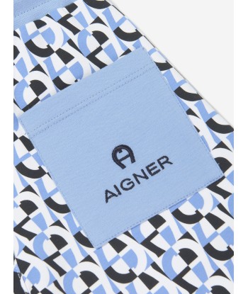 Aigner Boys Logo Bermuda Shorts in Blue livraison et retour toujours gratuits