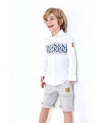 Aigner Boys Logo Badge Poplin Shorts in Grey 2 - 3 jours ouvrés.