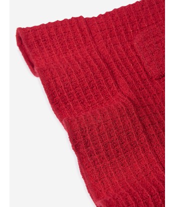 Self Portrait Girls Textured Knit Skirt in Red de technologie