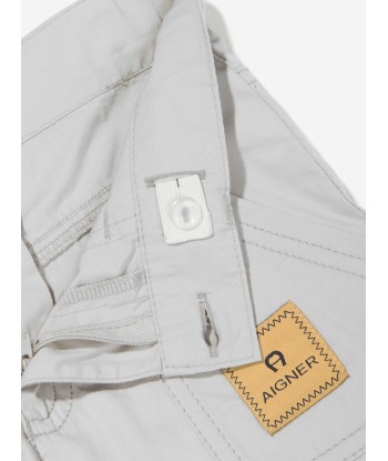 Aigner Boys Logo Badge Poplin Shorts in Grey 2 - 3 jours ouvrés.