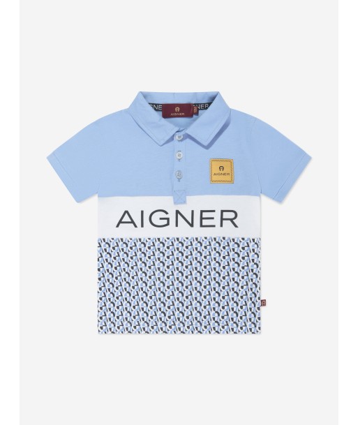 Aigner Baby Boys Logo Polo Shirt in Blue Pour