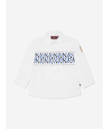 Aigner Baby Boys Logo Print Shirt in White l'achat 