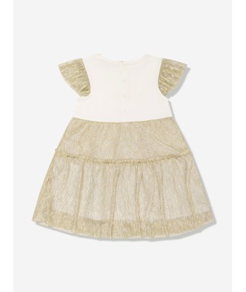 Aigner Baby Girls Tulle Logo Dress in White la livraison gratuite