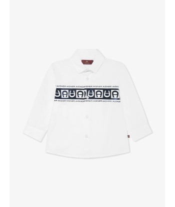 Aigner Baby Boys Logo Print Shirt in White solde