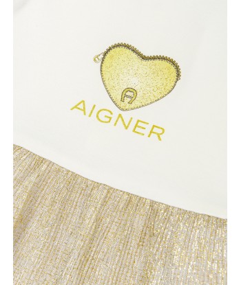 Aigner Baby Girls Tulle Logo Dress in White la livraison gratuite