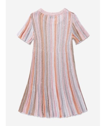 Missoni Girls Pleated Knit Dress in Multicolour est présent 