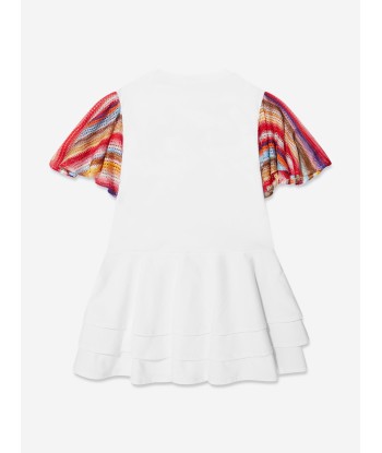 Missoni Girls Logo Jersey Dress in White meilleur choix