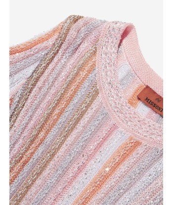 Missoni Girls Pleated Knit Dress in Multicolour est présent 